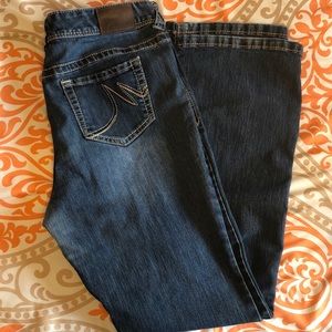 14 long Maurice’s straight leg jeans.